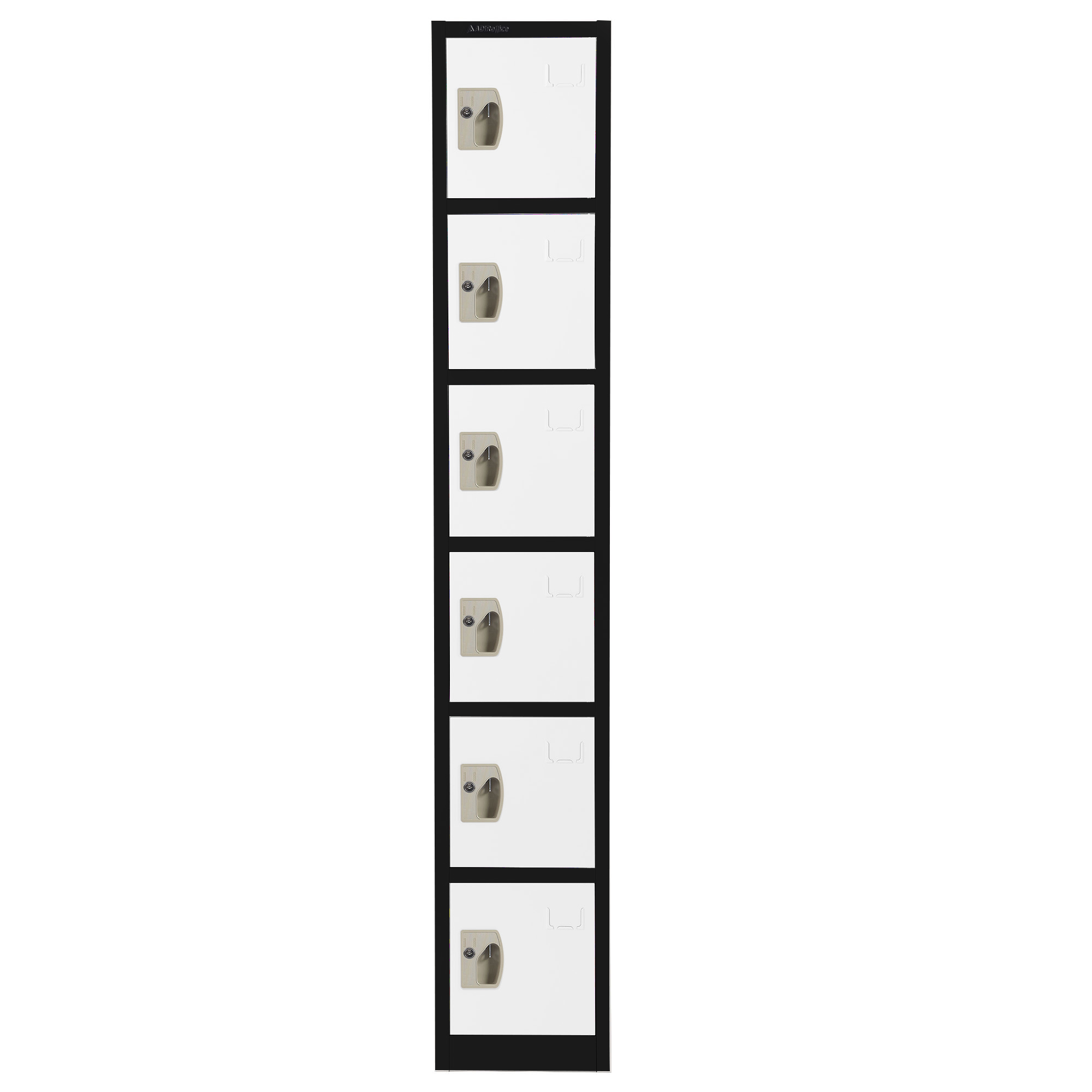 Alpine, 72in.H 6-Tier Steel Storage Locker, Black, 2-Pack, Height 72 in, Width 12 in, Color Black, Model# ADI629-206-B-W-PKG-2